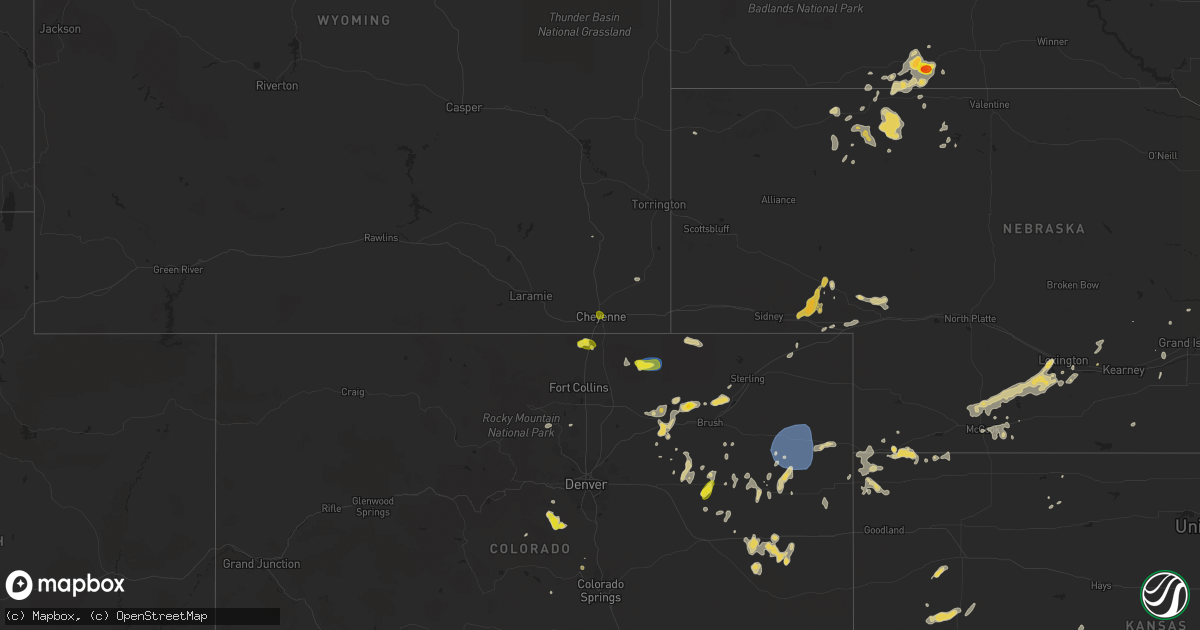 Hail map on August 1, 2023