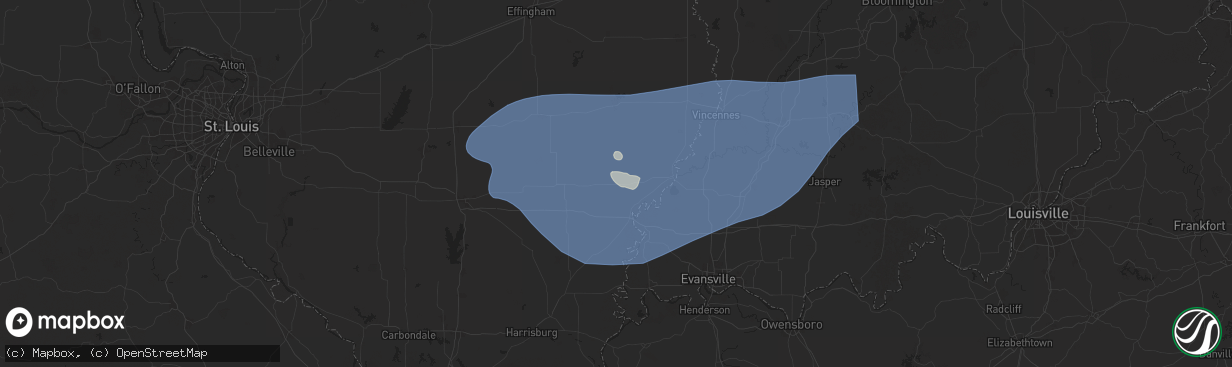 Hail map in Albion, IL on August 1, 2024