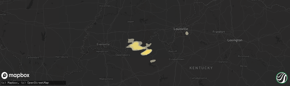 Hail map in Cannelton, IN on August 1, 2024