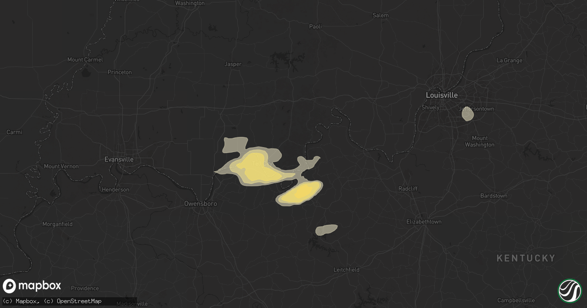Hail map in Cannelton, IN on August 1, 2024