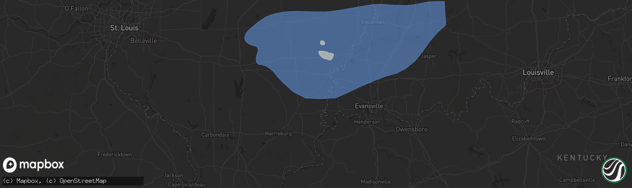 Hail map in Carmi, IL on August 1, 2024