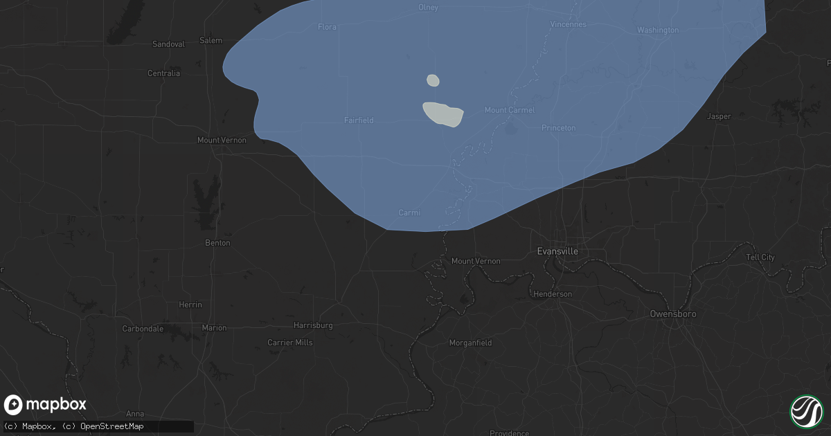 Hail map in Carmi, IL on August 1, 2024