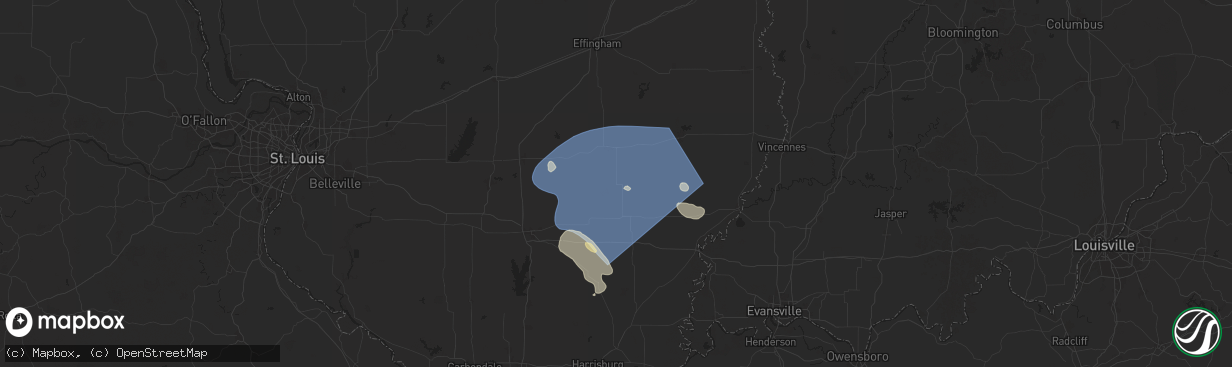 Hail map in Cisne, IL on August 1, 2024