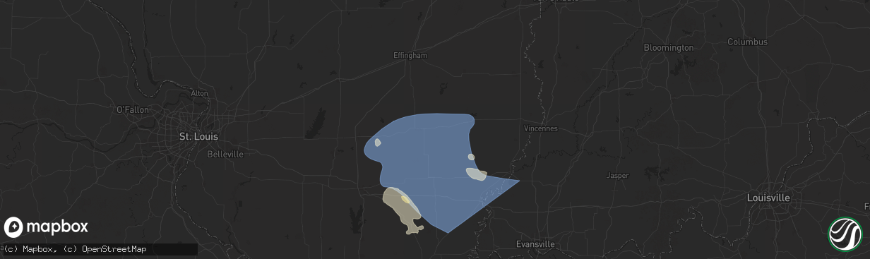 Hail map in Clay City, IL on August 1, 2024