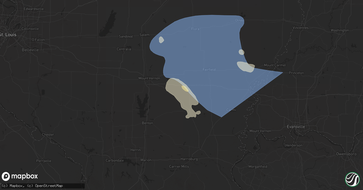 Hail map in Dahlgren, IL on August 1, 2024