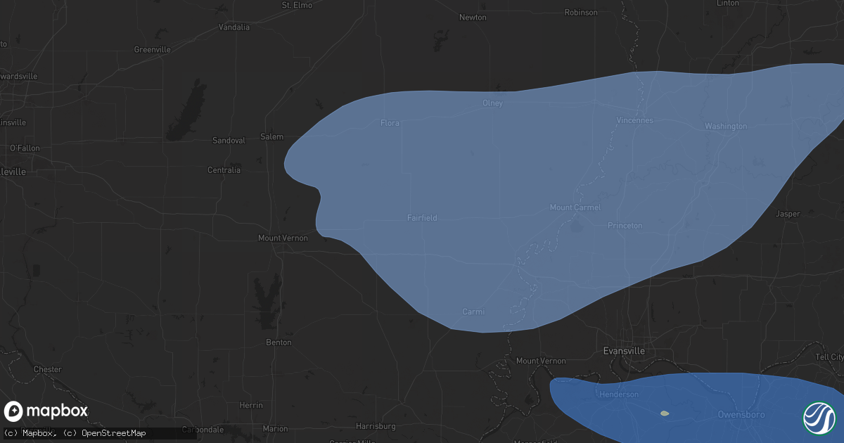 Hail map in Fairfield, IL on August 1, 2024