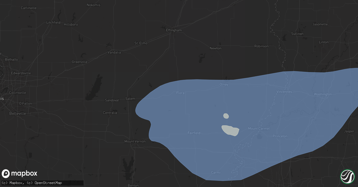 Hail map in Flora, IL on August 1, 2024