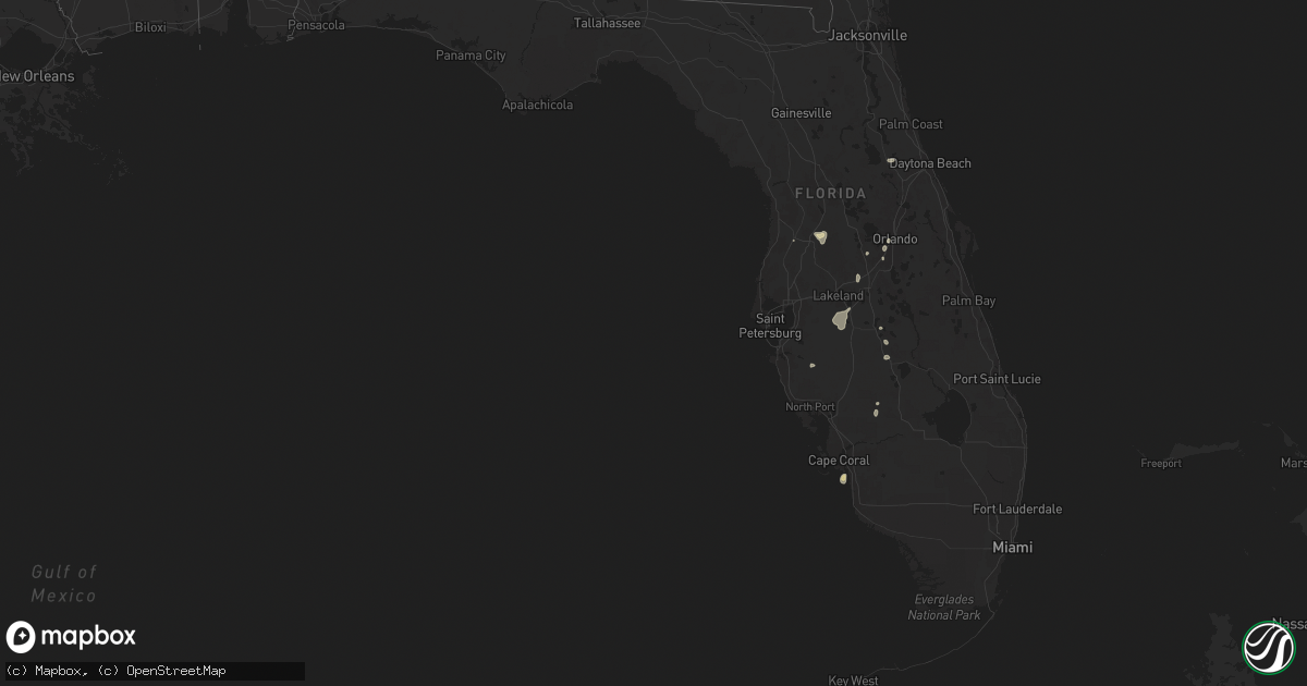 Hail map in Florida on August 1, 2024