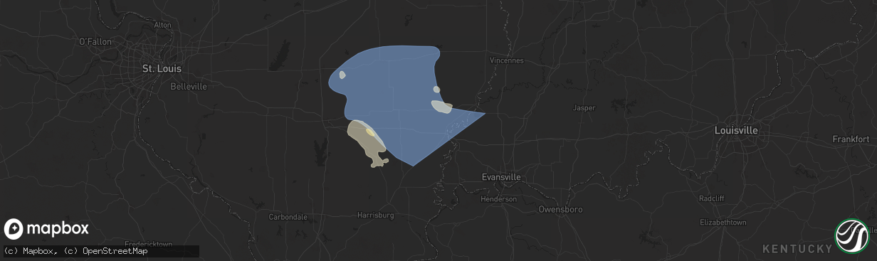 Hail map in Grayville, IL on August 1, 2024