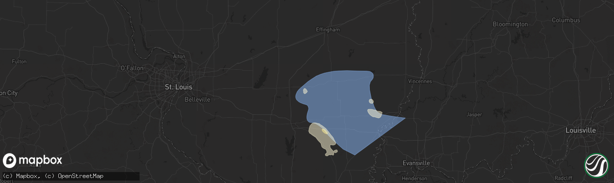 Hail map in Iuka, IL on August 1, 2024