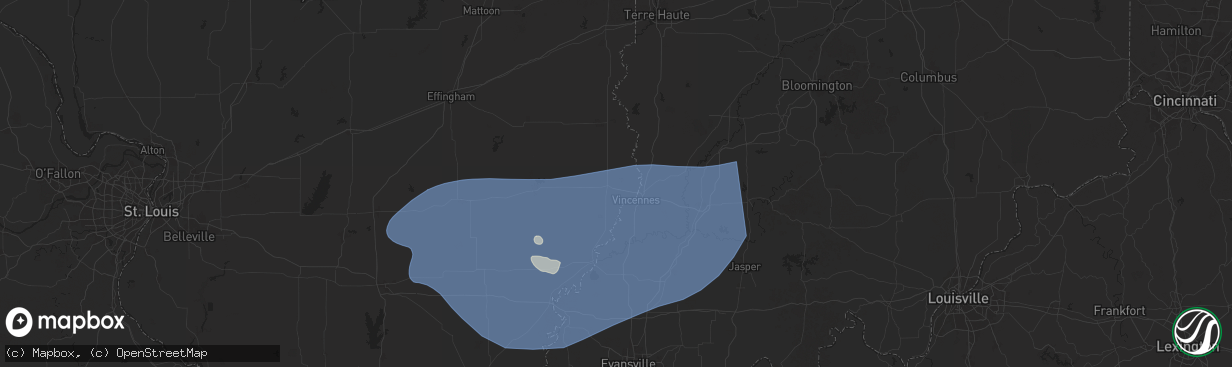 Hail map in Lawrenceville, IL on August 1, 2024