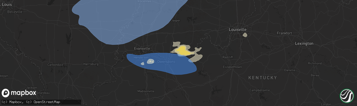 Hail map in Lewisport, KY on August 1, 2024