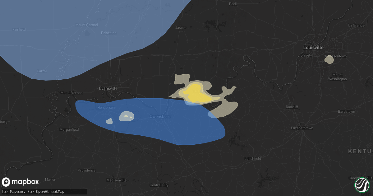 Hail map in Lewisport, KY on August 1, 2024