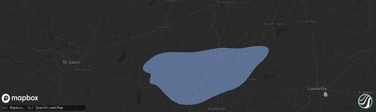 Hail map in Olney, IL on August 1, 2024