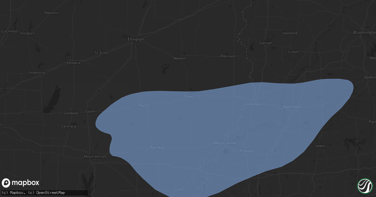 Hail map in Olney, IL on August 1, 2024