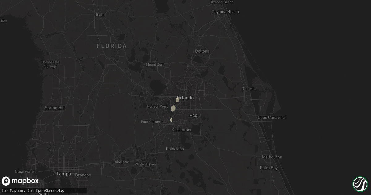 Hail map in Orlando, FL on August 1, 2024