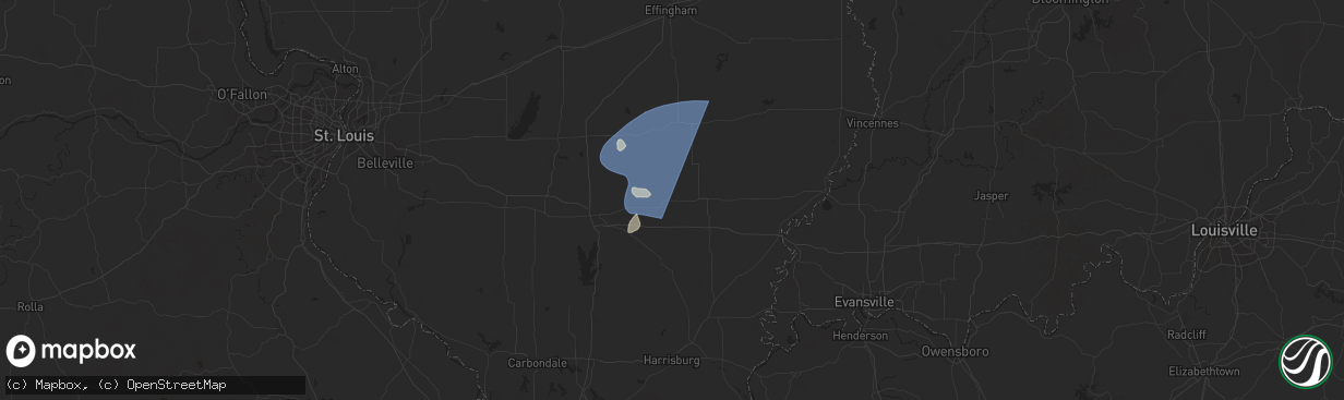 Hail map in Sims, IL on August 1, 2024