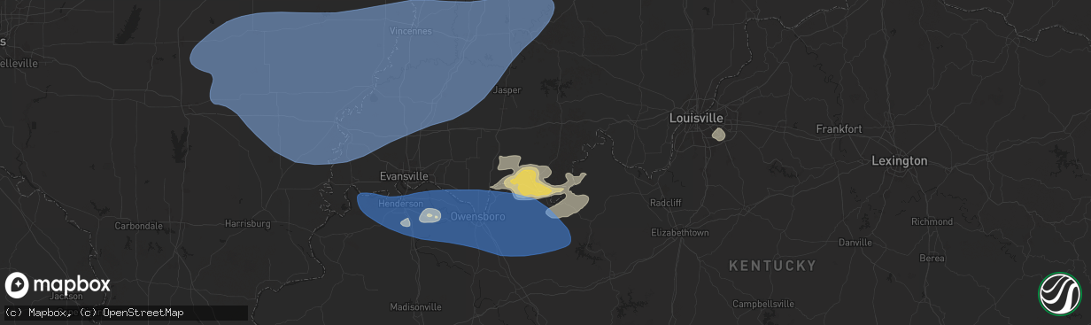 Hail map in Tell City, IN on August 1, 2024