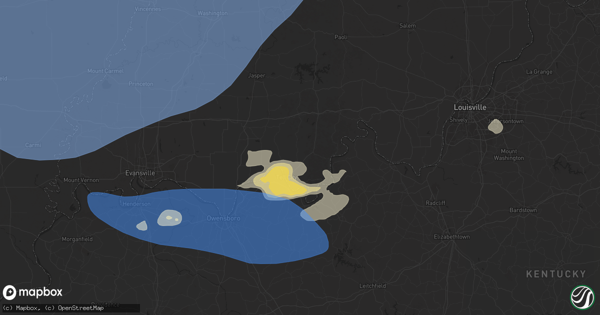 Hail map in Tell City, IN on August 1, 2024
