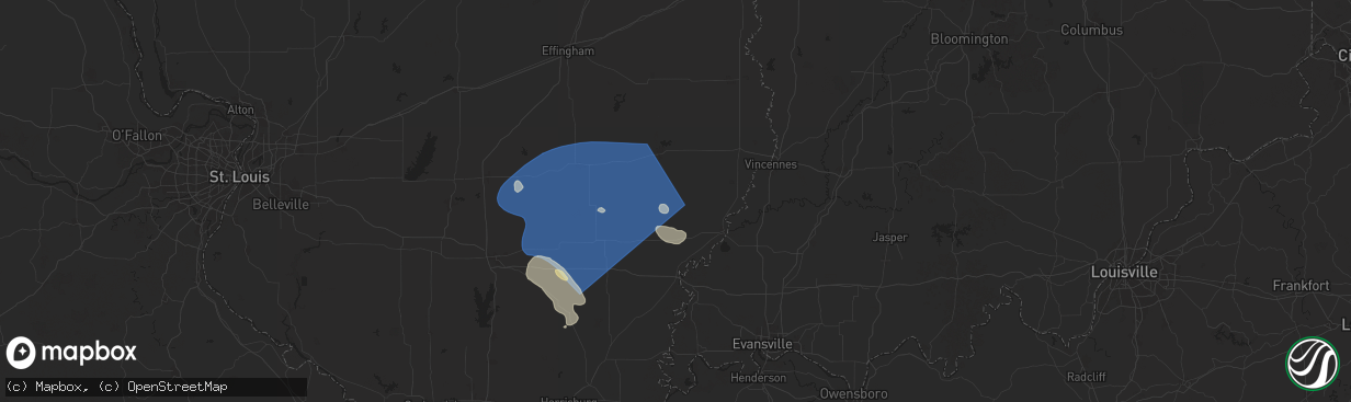 Hail map in West Salem, IL on August 1, 2024