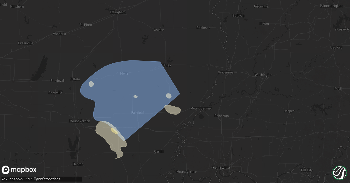 Hail map in West Salem, IL on August 1, 2024