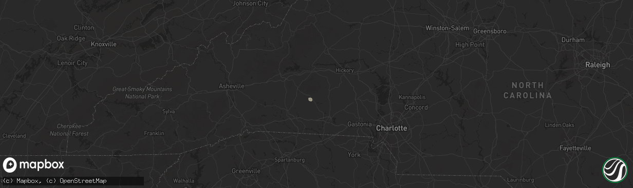 Hail map in Casar, NC on August 1, 2025