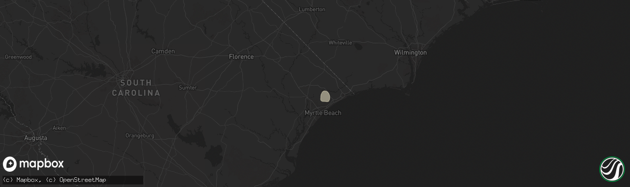 Hail map in Conway, SC on August 1, 2025