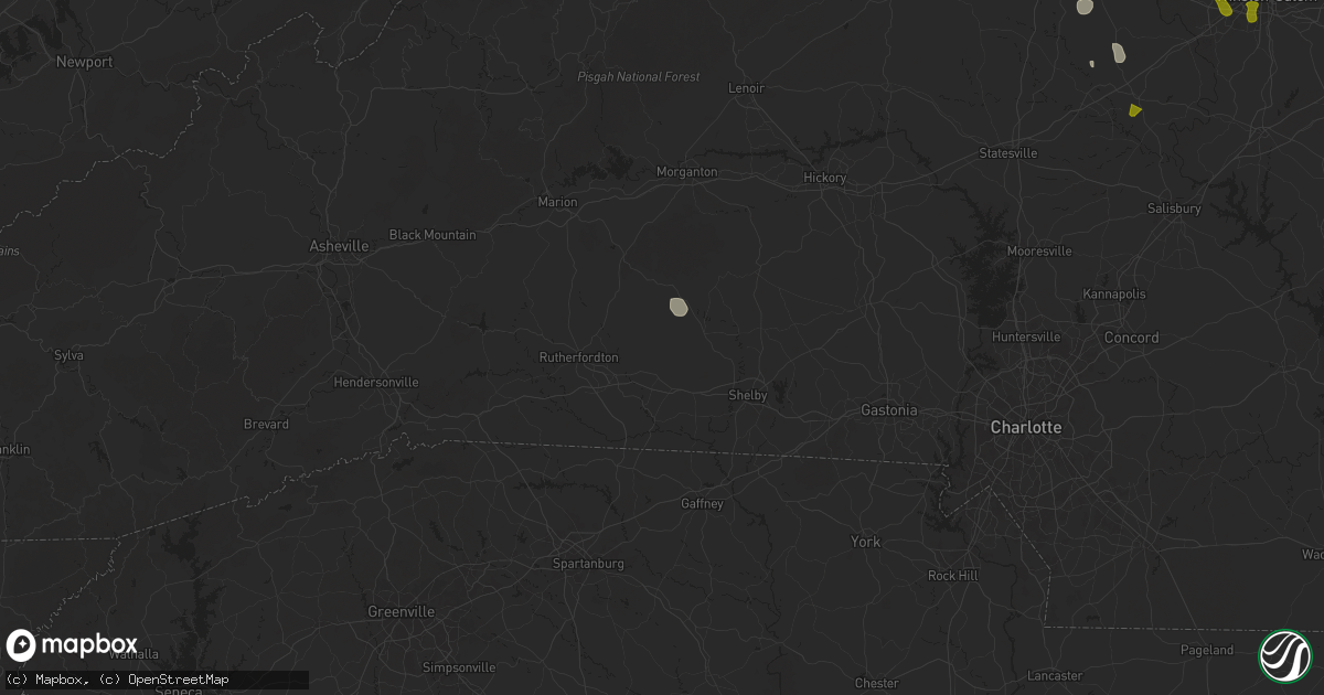Hail map in Ellenboro, NC on August 1, 2025