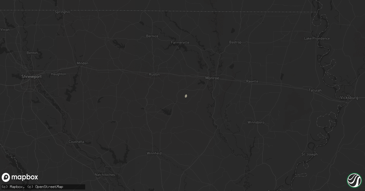 Hail map in Eros, LA on August 1, 2025