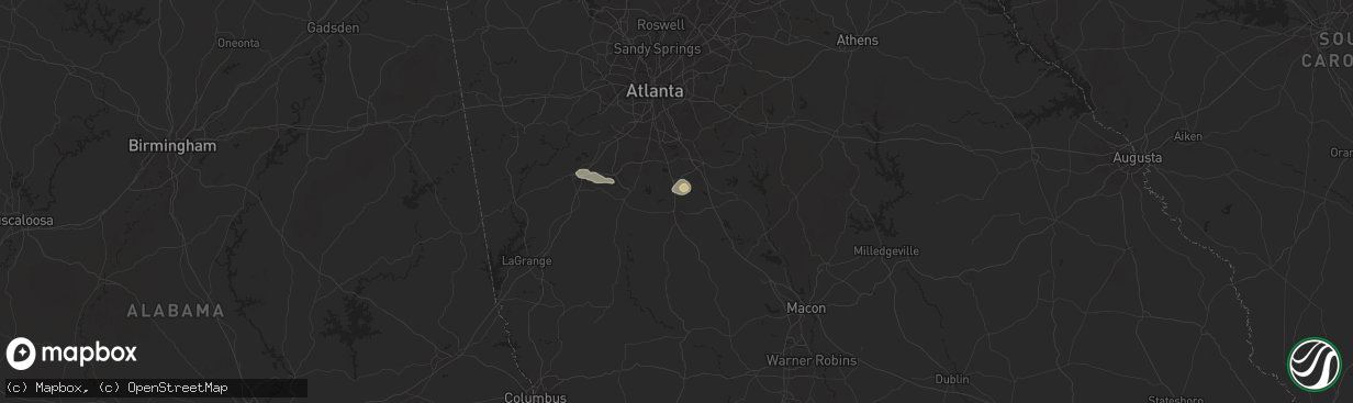 Hail map in Griffin, GA on August 1, 2025