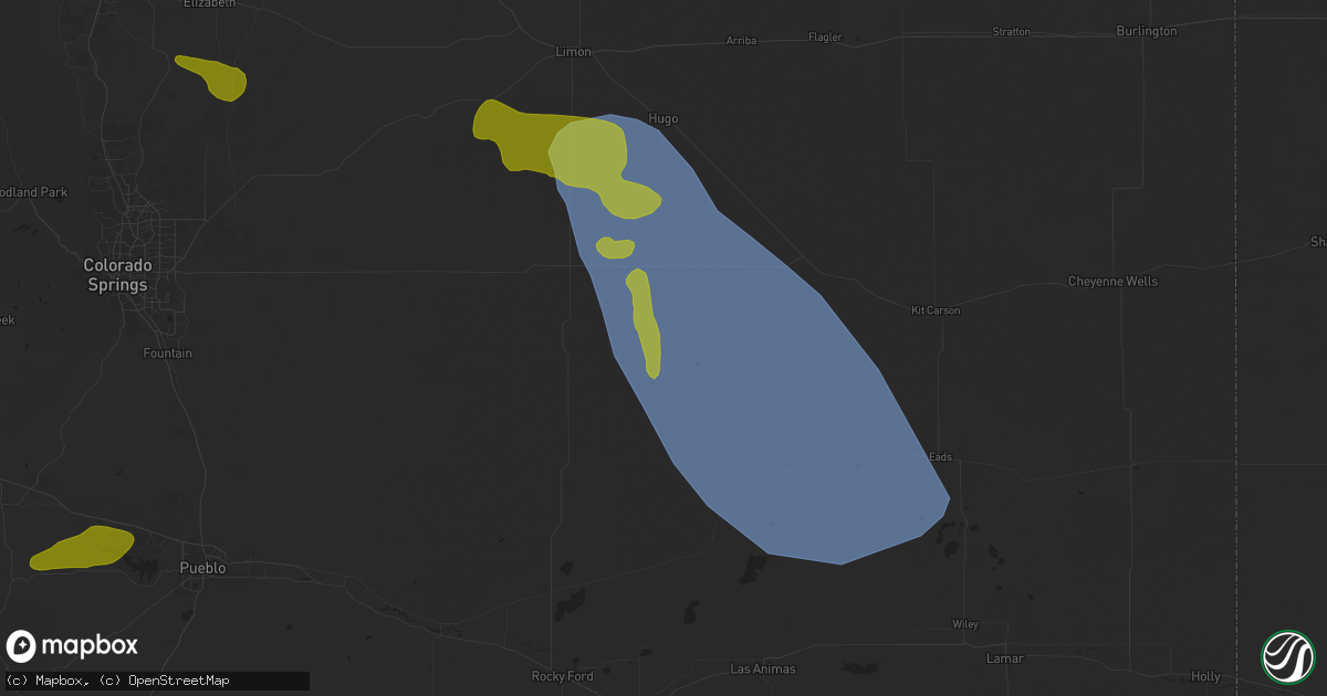 Hail map in Karval, CO on August 1, 2025