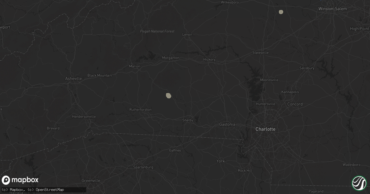 Hail map in Lawndale, NC on August 1, 2025