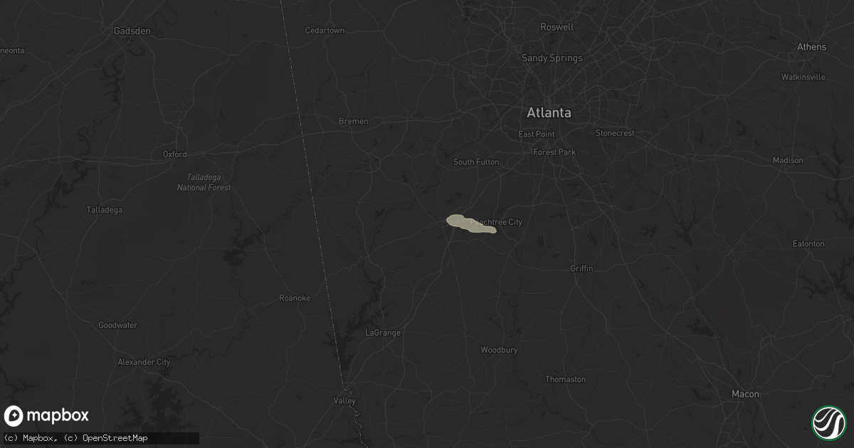 Hail map in Newnan, GA on August 1, 2025
