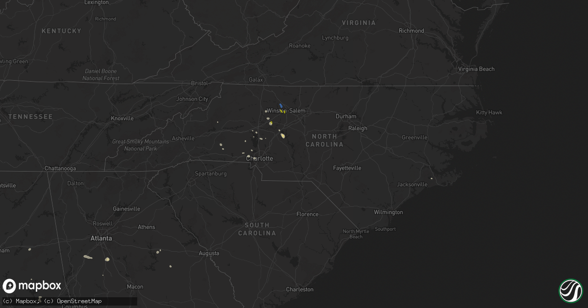 Hail map in North Carolina on August 1, 2025