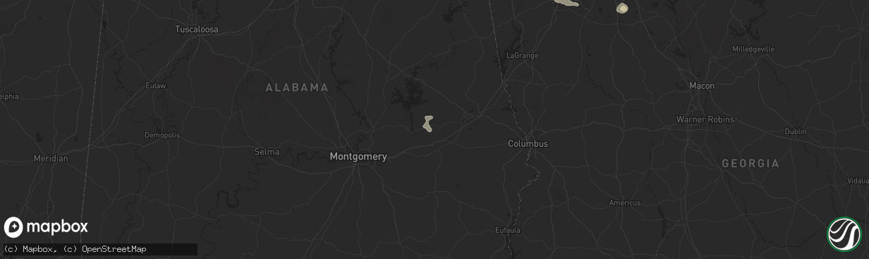 Hail map in Notasulga, AL on August 1, 2025