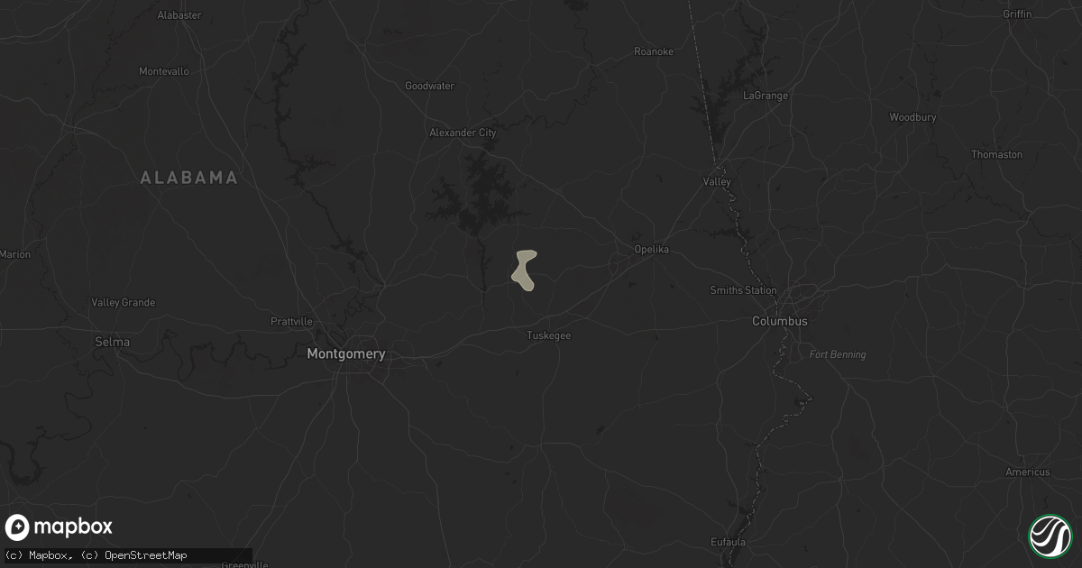 Hail map in Notasulga, AL on August 1, 2025