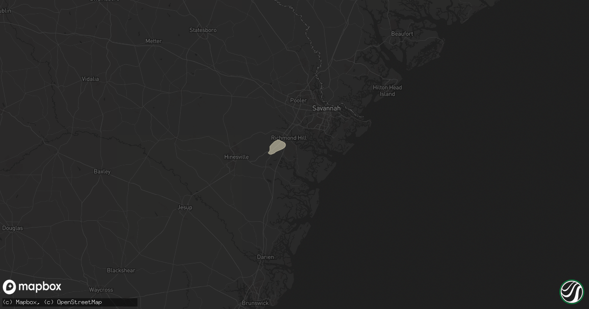 Hail map in Richmond Hill, GA on August 1, 2025