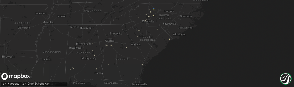 Hail map in South Carolina on August 1, 2025