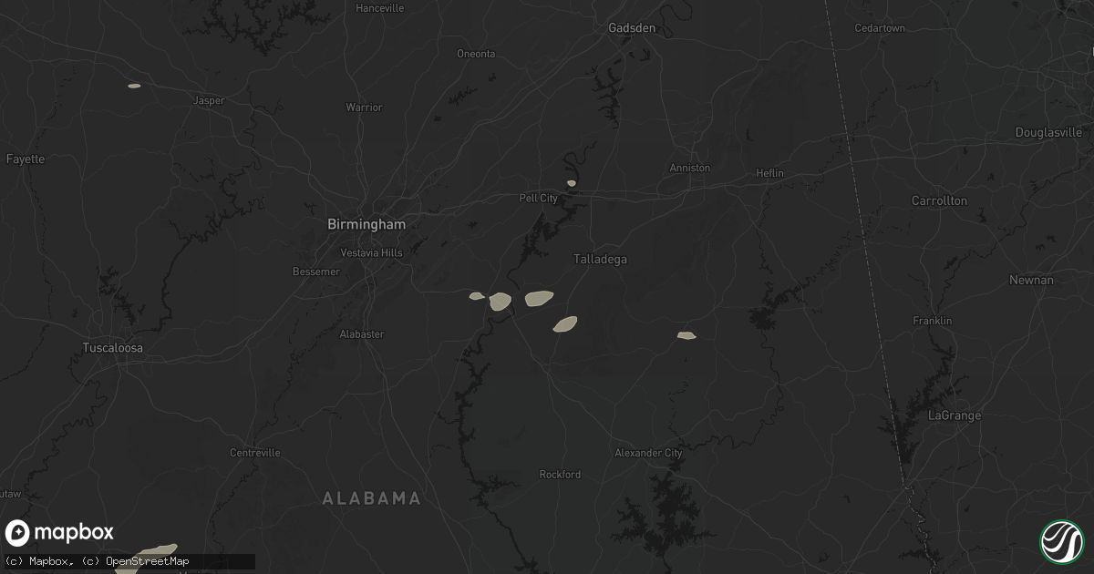 Hail map in Alpine, AL on August 1, 2026