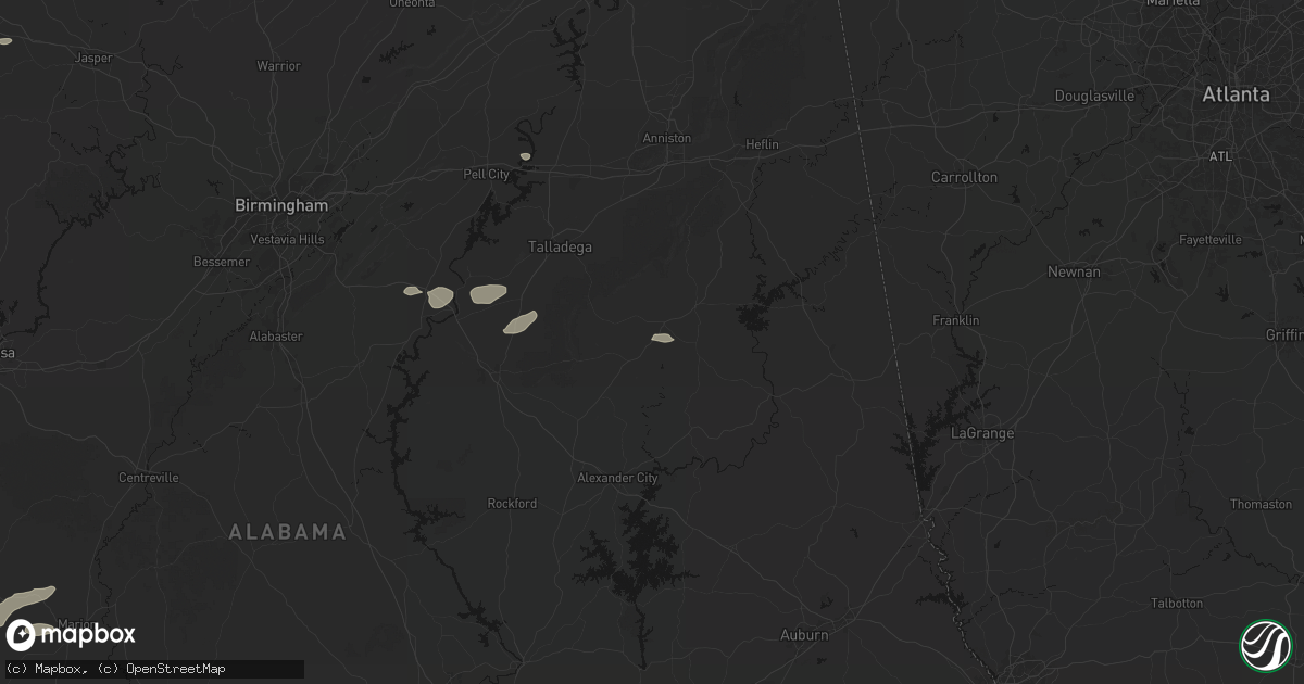 Hail map in Ashland, AL on August 1, 2026