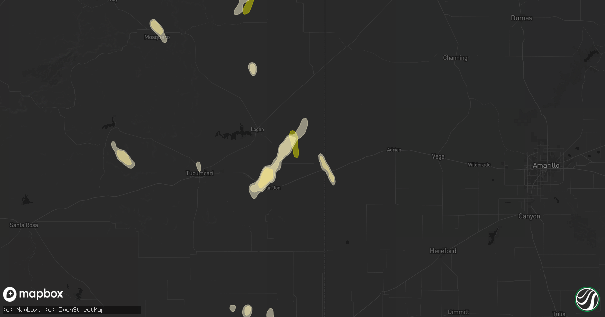 Hail map in Bard, NM on August 1, 2026