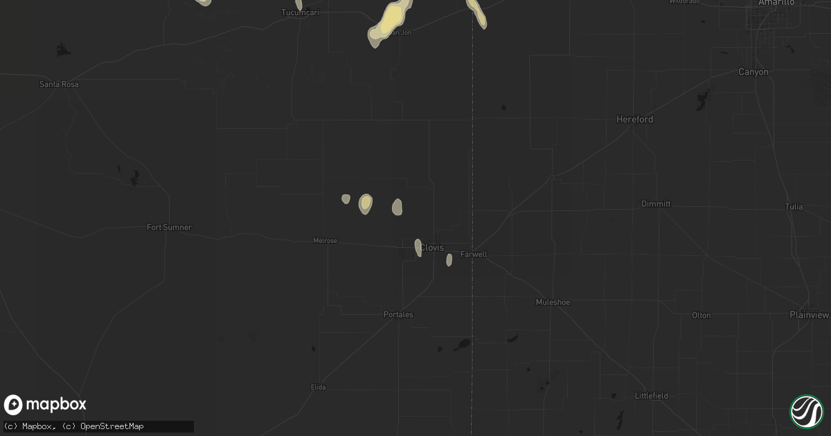 Hail map in Clovis, NM on August 1, 2026