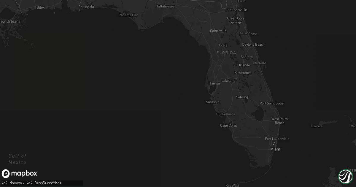 Hail map in Florida on August 1, 2026