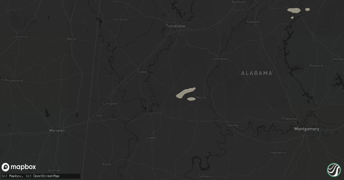 Hail map in Greensboro, AL on August 1, 2026
