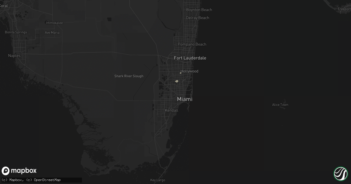 Hail map in Hialeah, FL on August 1, 2026