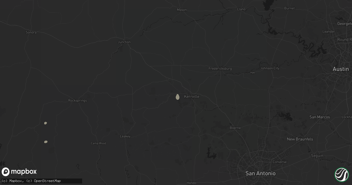 Hail map in Ingram, TX on August 1, 2026