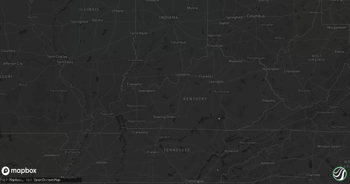 Hail map in Kentucky on August 1, 2026