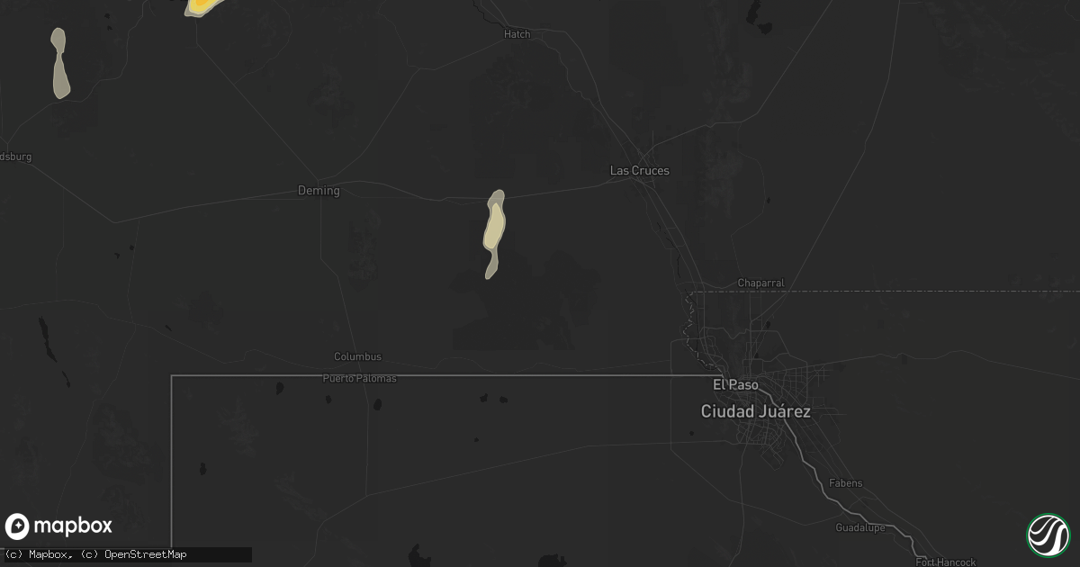 Hail map in La Mesa, NM on August 1, 2026