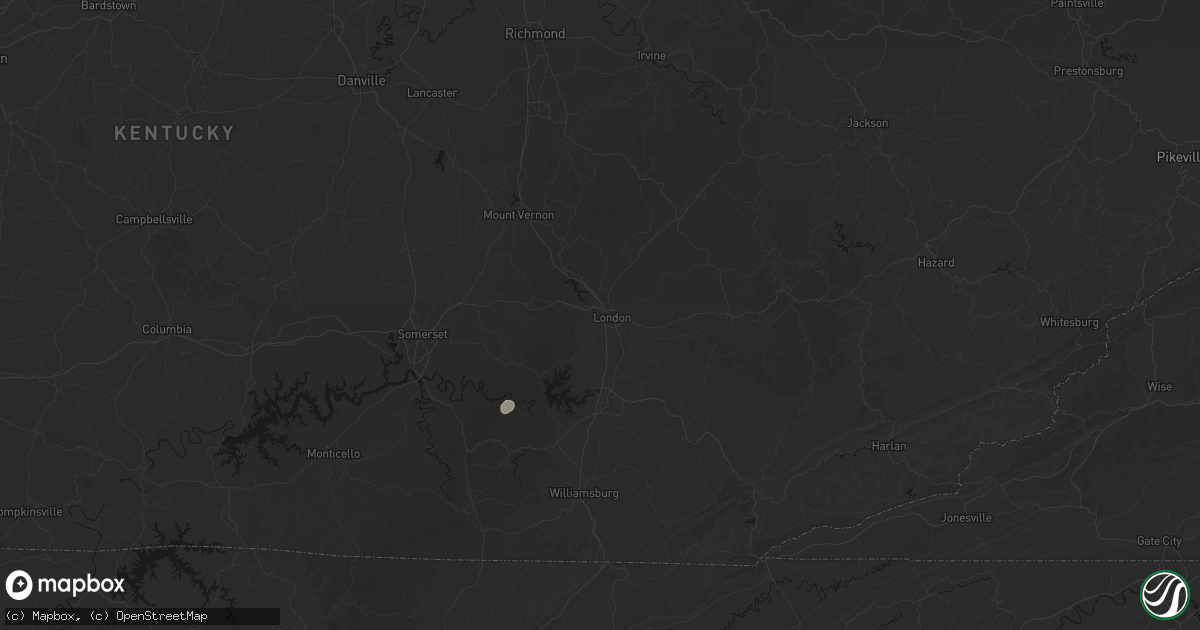 Hail map in London, KY on August 1, 2026