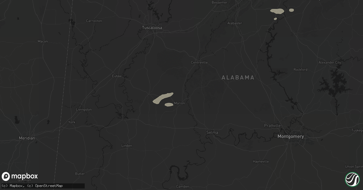 Hail map in Marion, AL on August 1, 2026